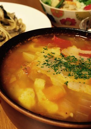 チーズがとろ〜り♡簡単ミネストローネ-レシピのメイン写真