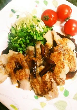 バルサミコ酢ＤＥさっぱり豚バラソテー♪-レシピのメイン写真