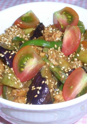 鶏そぼろと夏野菜どんだけ～っ丼♪-レシピのメイン写真