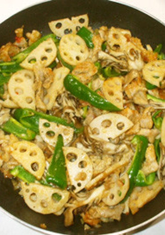 豚肉とレンコンとピーマンの簡単野菜炒め♪-レシピのメイン写真