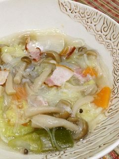白菜春雨スープ-レシピのメイン写真