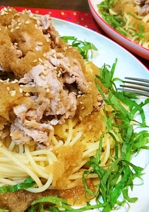 サッパリ【豚しゃぶの和風おろしパスタ】♪-レシピのメイン写真