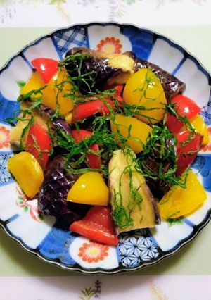 簡単今夜の夕飯レンジナスパプリカ揚げ浸し-レシピのメイン写真