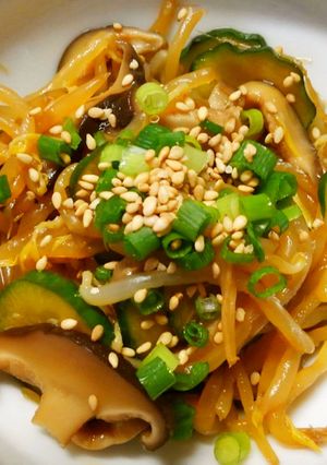 もやしと椎茸 キュウリのワサビ醤油和え！-レシピのメイン写真