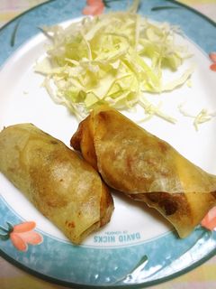 皮がパリパリ☆豚肉、たけのこの春巻き-レシピのメイン写真