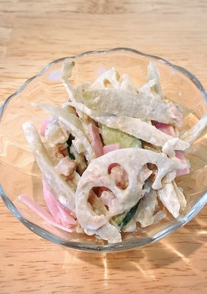 食感が楽しい♪ごぼうとレンコンのサラダ-レシピのメイン写真