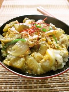 焼き肉のたれで♡とろとろ茄子玉ねぎ丼-レシピのメイン写真