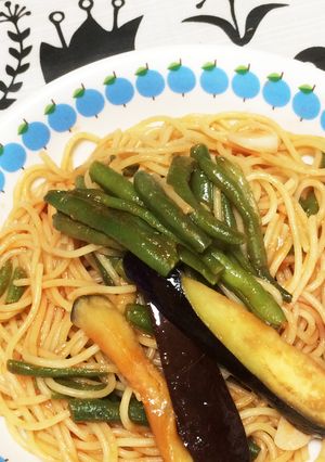 インゲンとミニトマトのパスタ-レシピのメイン写真