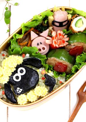 モコモコ♡ひつじのショーン キャラ弁-レシピのメイン写真