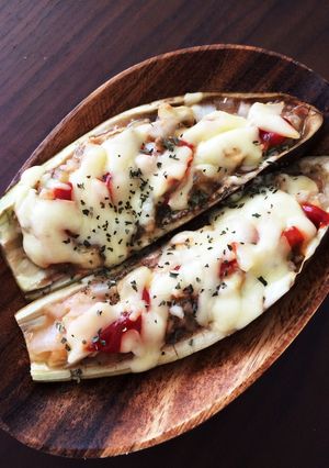 まるごとナスボートのチーズ焼き♡-レシピのメイン写真