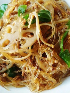 シャキシャキレンコンとはるさめの甘辛煮-レシピのメイン写真