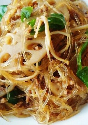 シャキシャキレンコンとはるさめの甘辛煮-レシピのメイン写真