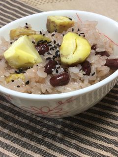 栗赤飯-レシピのメイン写真