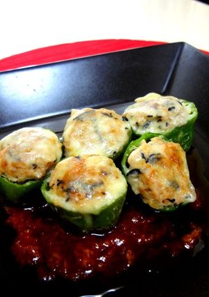 ピーマンの豆腐バーグ詰め-レシピのメイン写真
