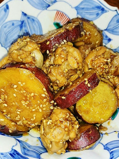 さつま芋と鶏手羽元の甘辛煮-レシピのメイン写真