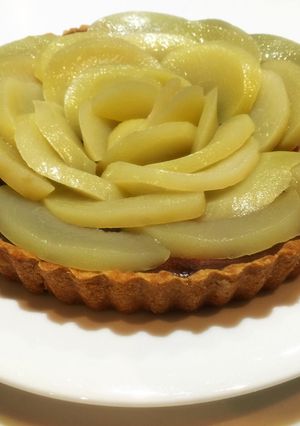 豆腐のチーズケーキタルト☆白桃薔薇乗せ-レシピのメイン写真