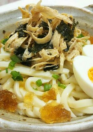 麺つゆ氷でひらひらごぼうの味噌マヨうどん-レシピのメイン写真