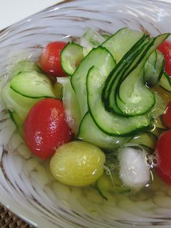 冷たいスープサラダ ~胡瓜・トマト~-レシピのメイン写真