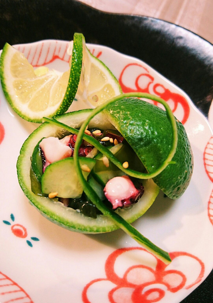 かぼすでタコとワカメとキュウリの酢の物-レシピのメイン写真
