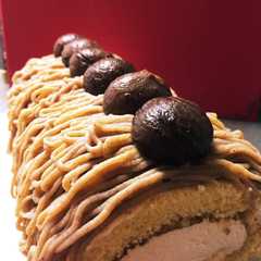 รูปของ 簡単ロールケーキでモンブラン