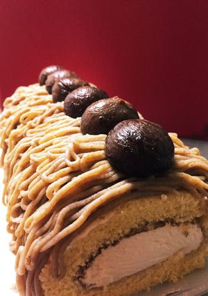 簡単ロールケーキでモンブラン-レシピのメイン写真