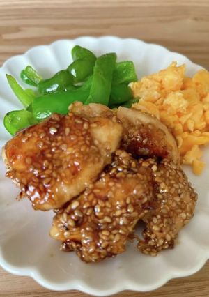 ささみの甘酢照り焼き。お酢で柔らか。-レシピのメイン写真