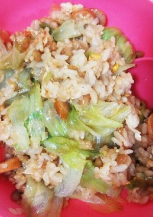 簡単♪パパッと納豆レタスチャーハン*-レシピのメイン写真