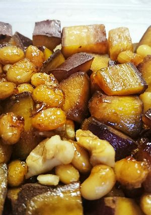 秋！さつま芋と大豆と胡桃のポリポリおやつ-レシピのメイン写真