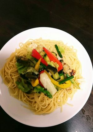 彩り野菜たっぷりのスパゲッティー-レシピのメイン写真