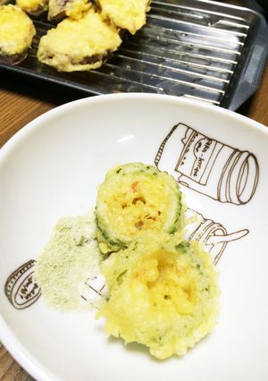 簡単ビールのアテ！ゴーヤ種ごと天麩羅！-レシピのメイン写真