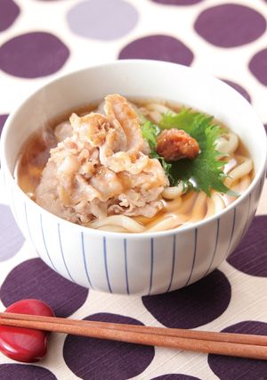 簡単♪塩麹豚と梅うどん-レシピのメイン写真
