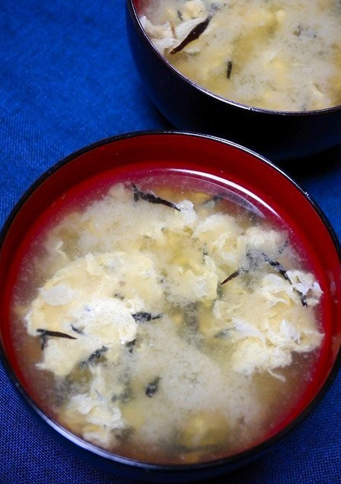 痛風対策！ひじきとたまごの味噌汁-レシピのメイン写真