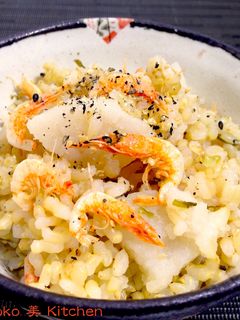 海老と長芋の玄米炊き込み御飯-レシピのメイン写真