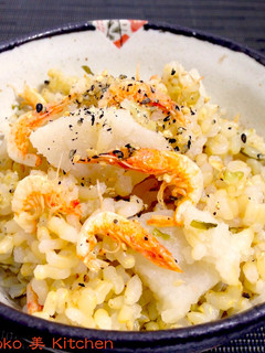海老と長芋の玄米炊き込み御飯-レシピのメイン写真