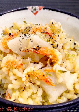 海老と長芋の玄米炊き込み御飯-レシピのメイン写真