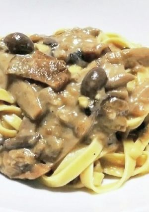 キノコいろいろクリームパスタ-レシピのメイン写真