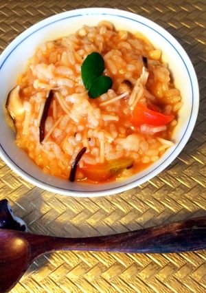 簡単！きのことトマトのミルクリゾット-レシピのメイン写真