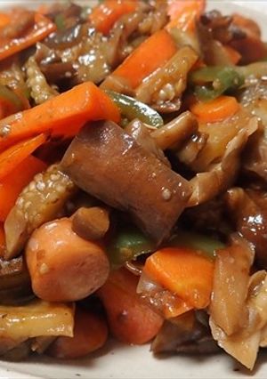 3種キノコと野菜のソース炒め-レシピのメイン写真
