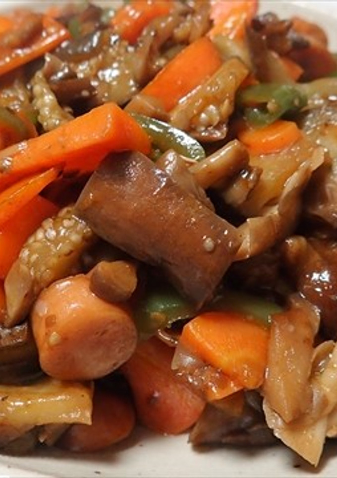 3種キノコと野菜のソース炒め-レシピのメイン写真