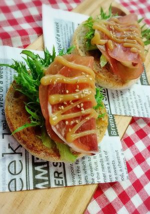 無花果と生ハムの胡麻マヨオープンサンド-レシピのメイン写真