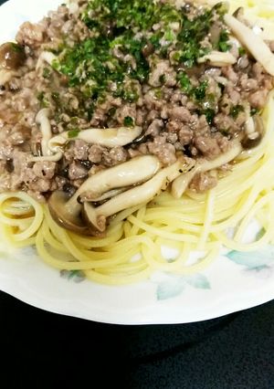 シメジと挽肉のあんかけパスタ-レシピのメイン写真