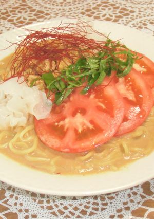 鶏そぼろとトマトの冷やし豆乳坦々麺-レシピのメイン写真