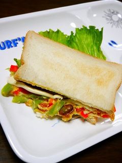 レンジで簡単!アスパラグラノーラサンド-レシピのメイン写真