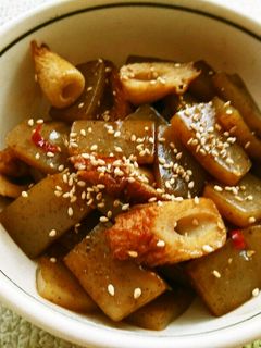 こんにゃくとちくわの煮物-レシピのメイン写真