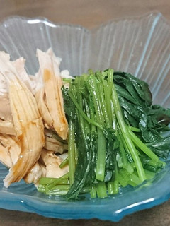 お酒のお供に♪鶏と三葉のお浸し♪-レシピのメイン写真