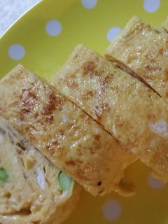 桜海老と梅干しと枝豆の卵焼き♪お弁当-レシピのメイン写真