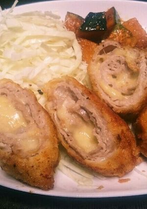 豚肉切り落としでチーズ巻き巻きカツ-レシピのメイン写真