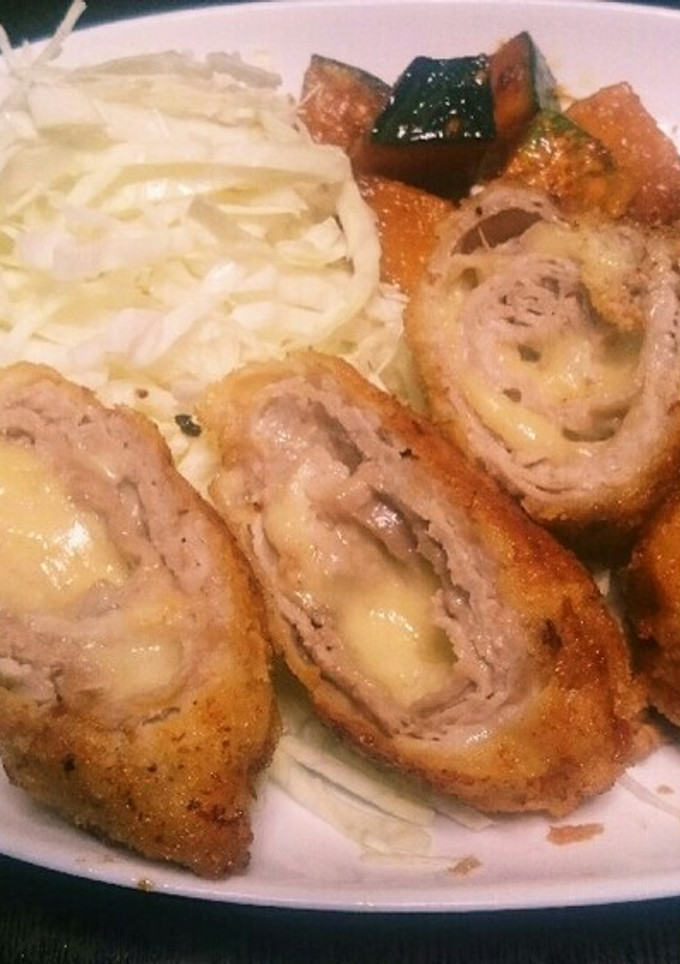 豚肉切り落としでチーズ巻き巻きカツ-レシピのメイン写真