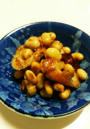 簡単1品♪竹輪と大豆のマヨ胡椒炒め☆-レシピのメイン写真