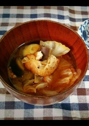 キャベツとなすのおみそ汁-レシピのメイン写真